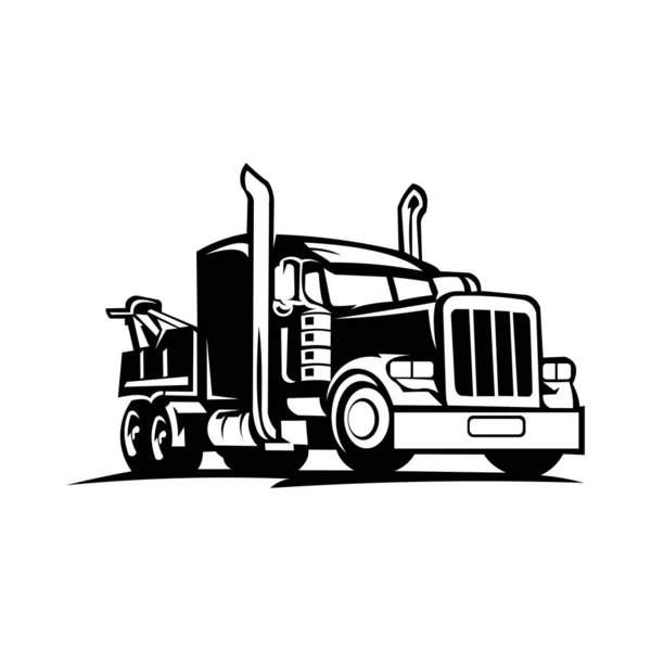 Tow Truck Trailer Logo Transportation Inspiration Vector Van — стоковый вектор