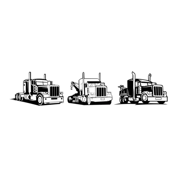 Tow Truck Trailer Logo Transport Inspiracja Vector Van — Wektor stockowy