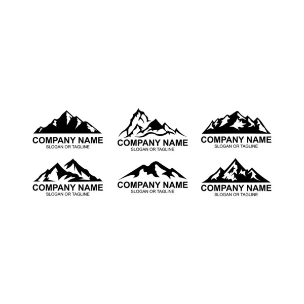 Modello Logo Ispirazione Montagna Picco — Vettoriale Stock