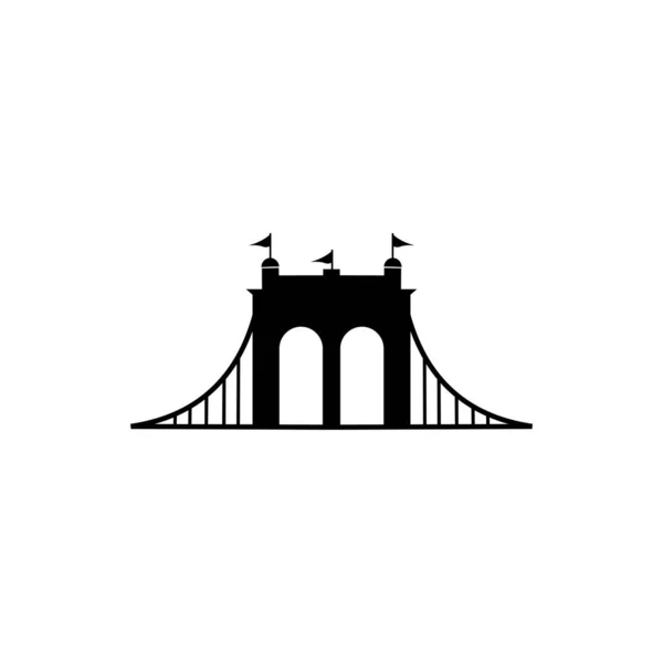 Most Logo Design Godło Szablonu Miasta Charakterystycznym Budynku Ikona Ilustracja — Wektor stockowy