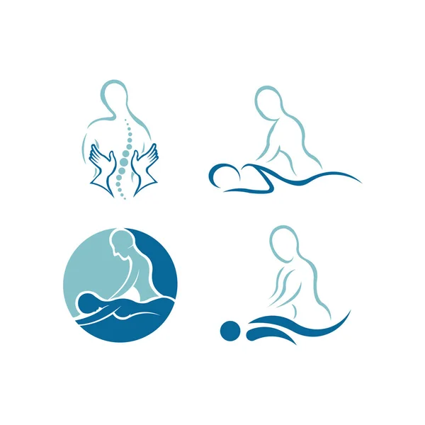 Massage Logo Rugmassage Schoonheids Salon Fysiotherapie Concept — Stockvector