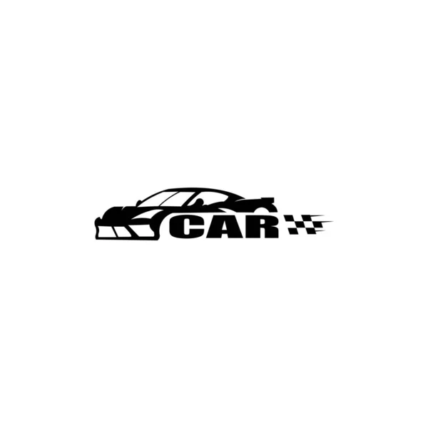 Auto Logo Design Mit Konzept Sportwagen Silhouette — Stockvektor