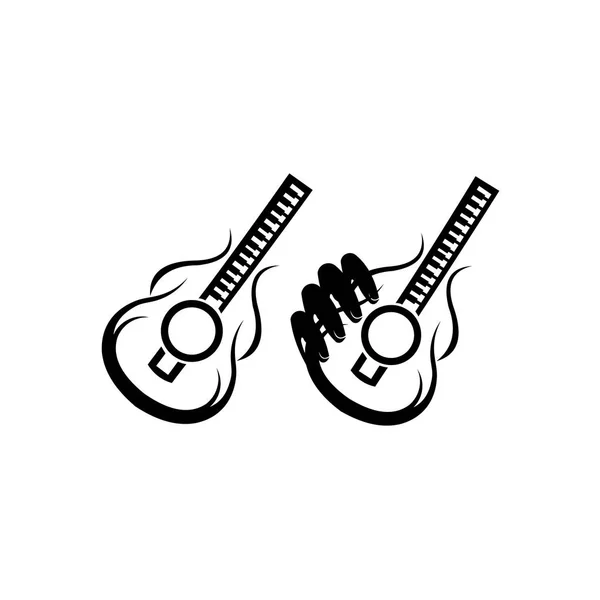 Icône Ukelele Collection Musique Modèle Vectoriel Logo Guitare — Image vectorielle