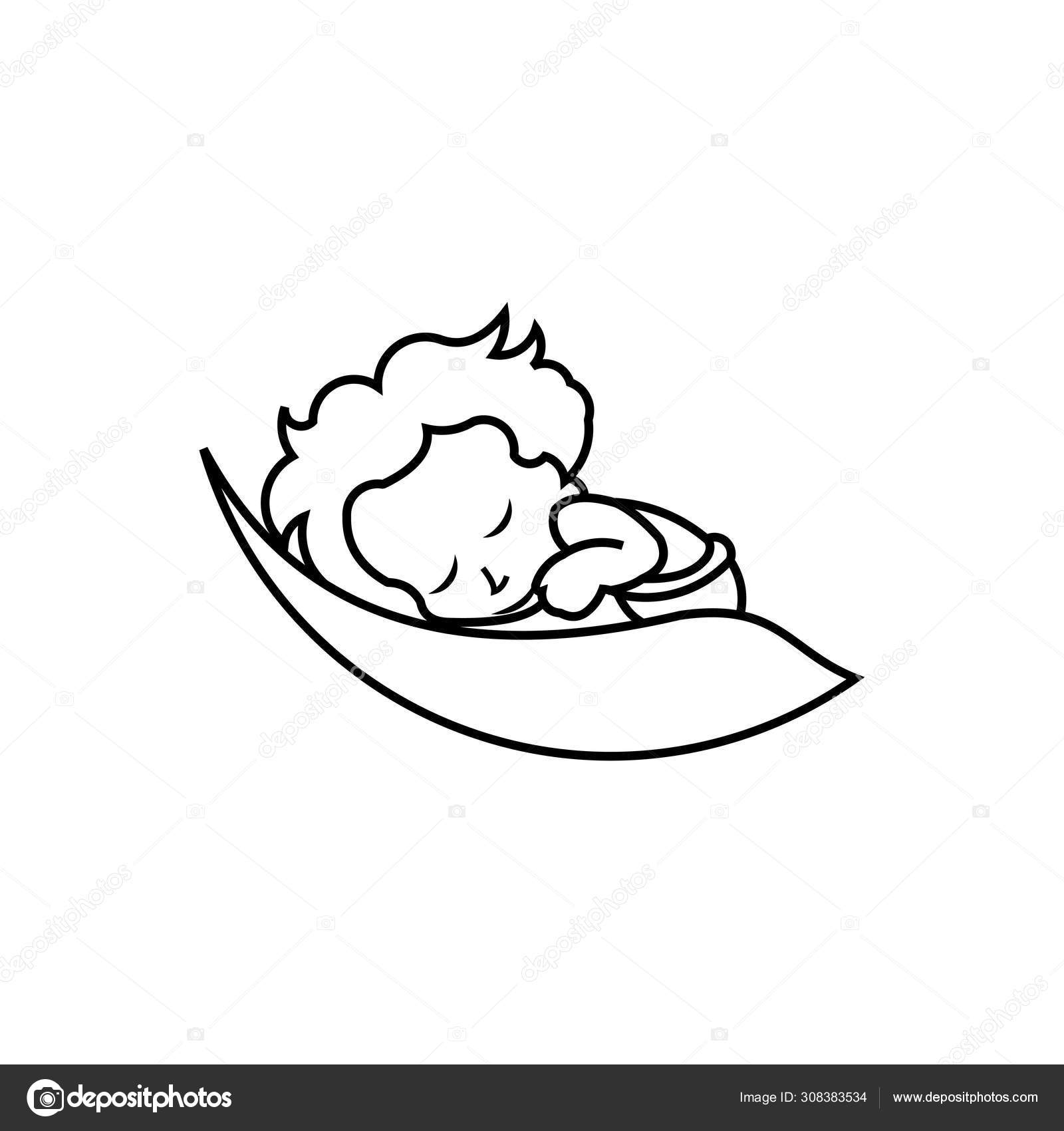 Modele Logo Bebe Bebe Endormi Concept Securite Confort Sommeil Sain Image Vectorielle Par Bentwajahpribumi Gmail Com C Illustration