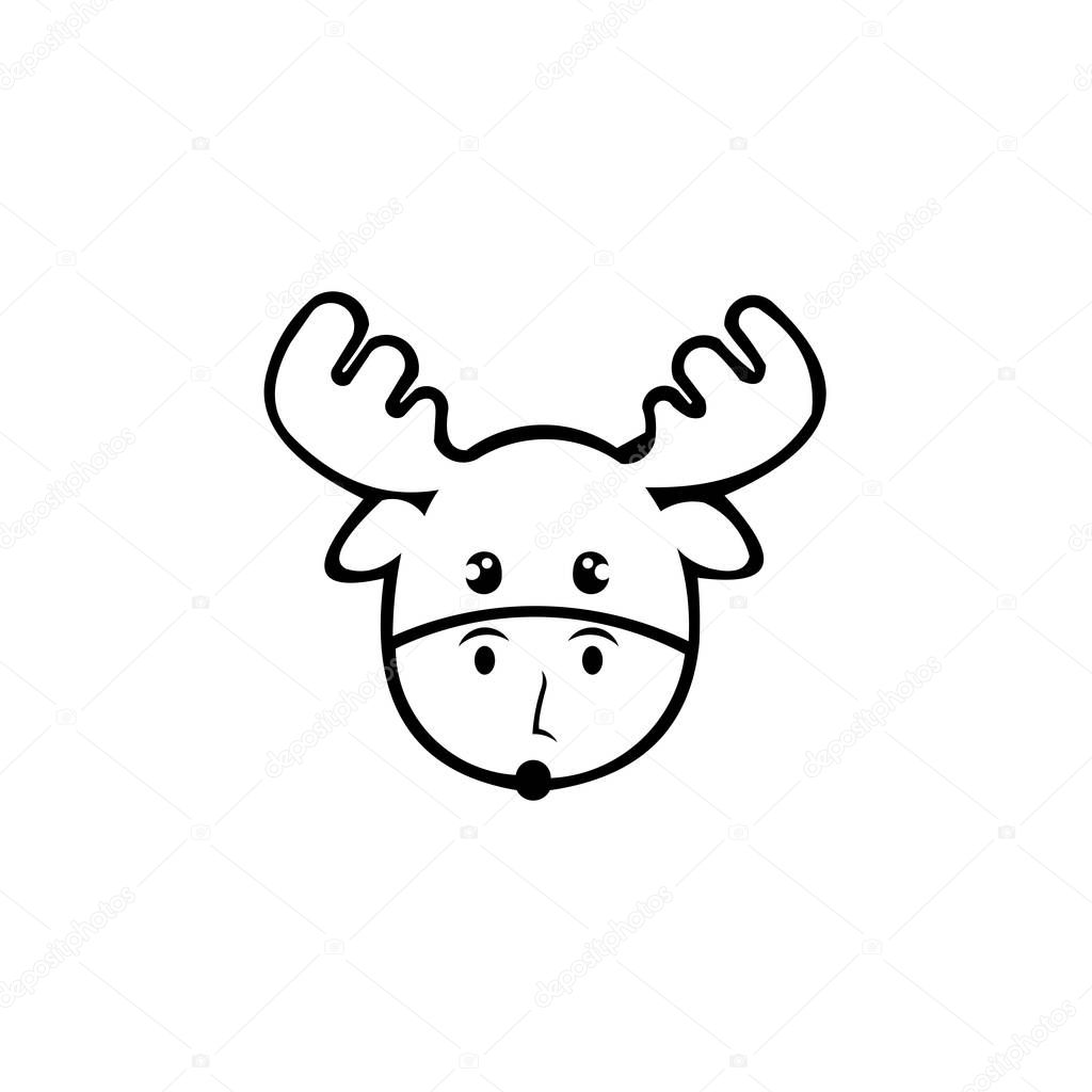 Cute cartoon character deer . Stylish moose in glasses. deer Cool picture is great for children's products