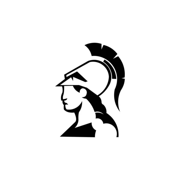 Vrouwen Spartaans Athena Griekse Godin Uit Oude Mythologie Vrouwelijk Karakter — Stockvector