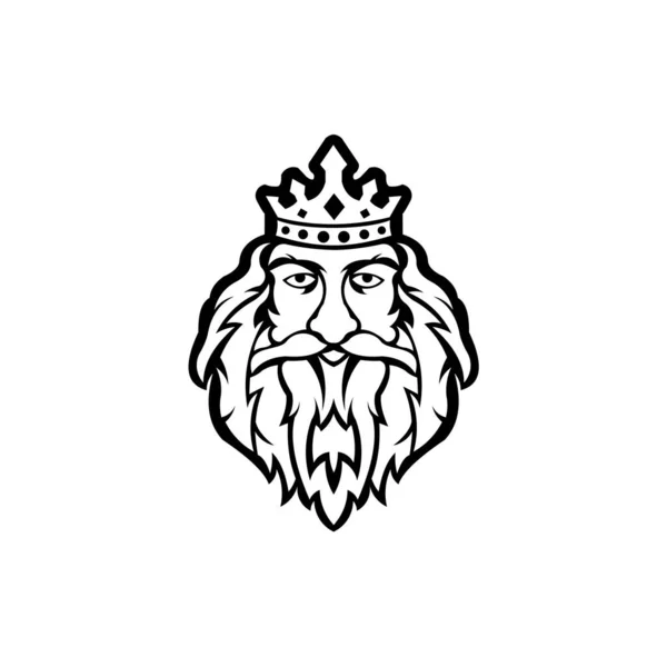 Barbe Roi Logo King Homme Élément Conception Pour Signe Insigne — Image vectorielle