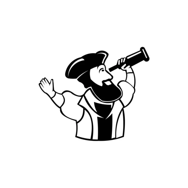 Векторная Пиратская Икона Простая Плоская Пиратская Иллюстрация Фильму Логотипу Авангарду — стоковый вектор