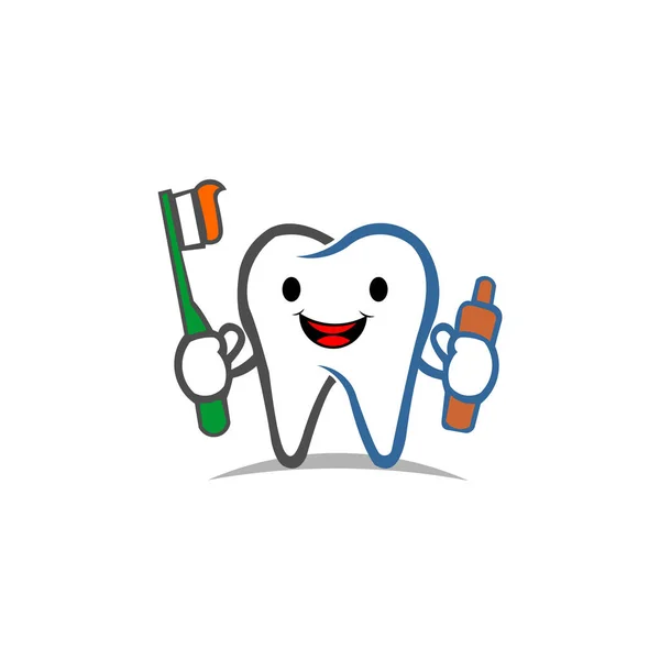 歯科クリニックロゴ 歯科ロゴ 歯科漫画 — ストックベクタ
