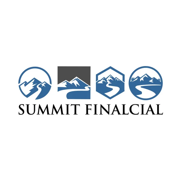 Гірський Фінансовий Крок Логотип Гірський Логотип Промислового Постачання — стоковий вектор