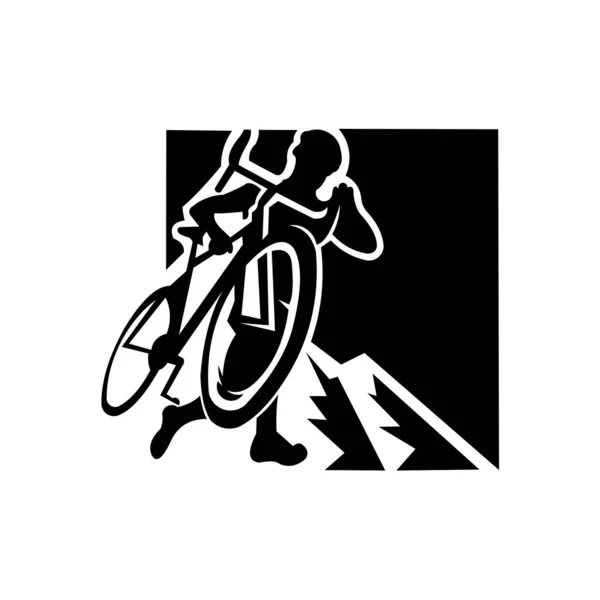 Inspiration Logo Mountainbike Cycling Mtb Isolierte Vektorsilhouette — Stockvektor