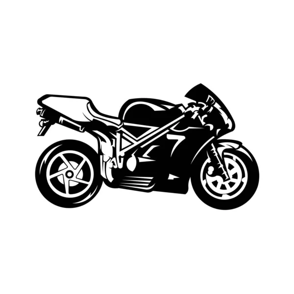 Motorcykel Racing Logotyp Vektor Racing Motorcykel Logotyp Svart Bakgrund Superbike — Stock vektor