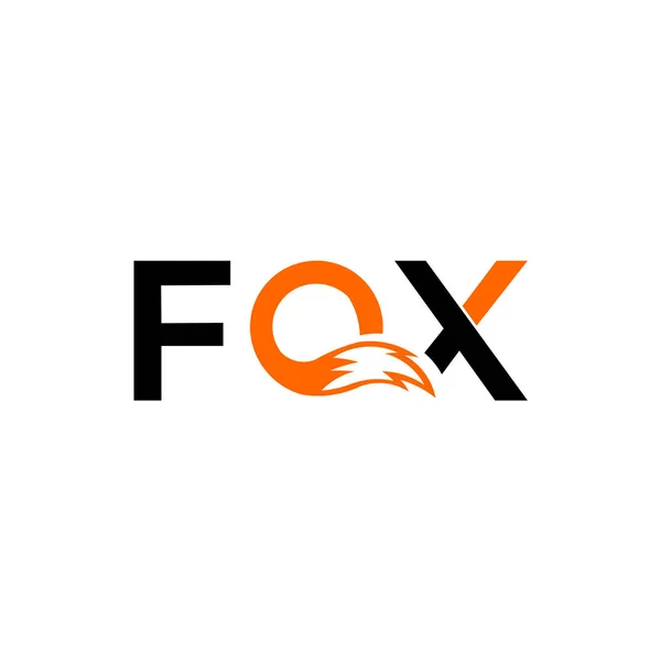 Fox Text Waving Figure Fox Tail Sweetheart Fox Wolf Logo — Stock Vector