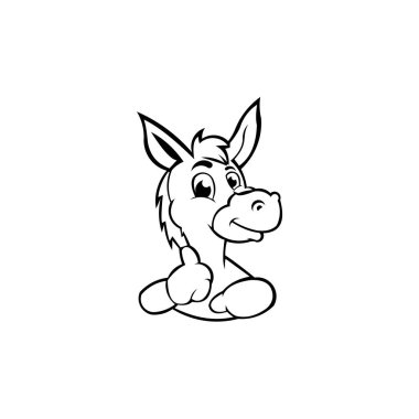 A donkey cute animal cartoon character , Donkey icon, Donkey symbol design from Animals collection. clipart