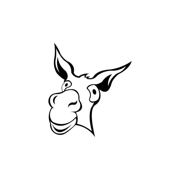 Donkey Cute Animal Cartoon Character Donkey Icon Donkey Symbol Design — Stock Vector