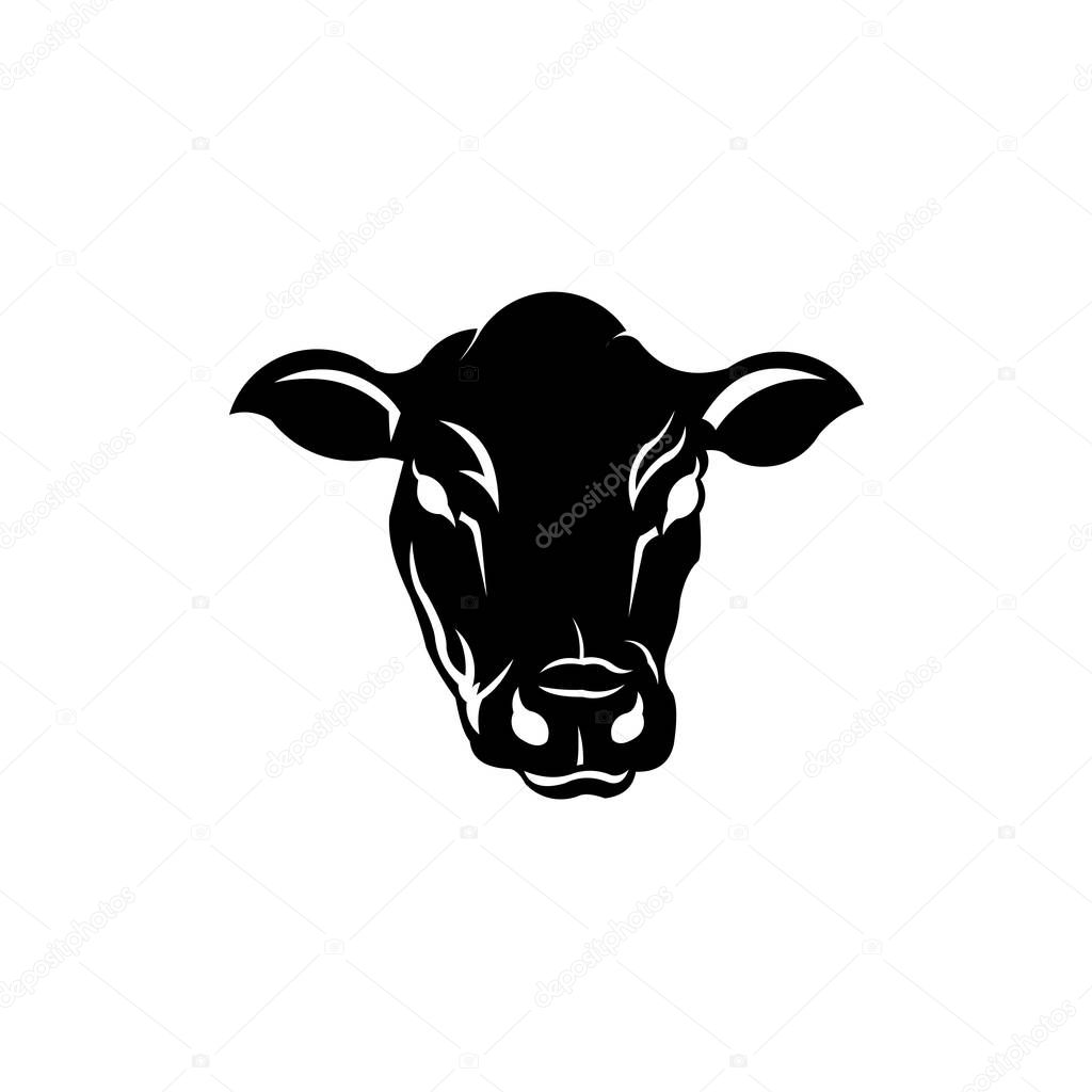 Cartoon cow logo vector mascot,Fat cow cartoon icon, vector illustration