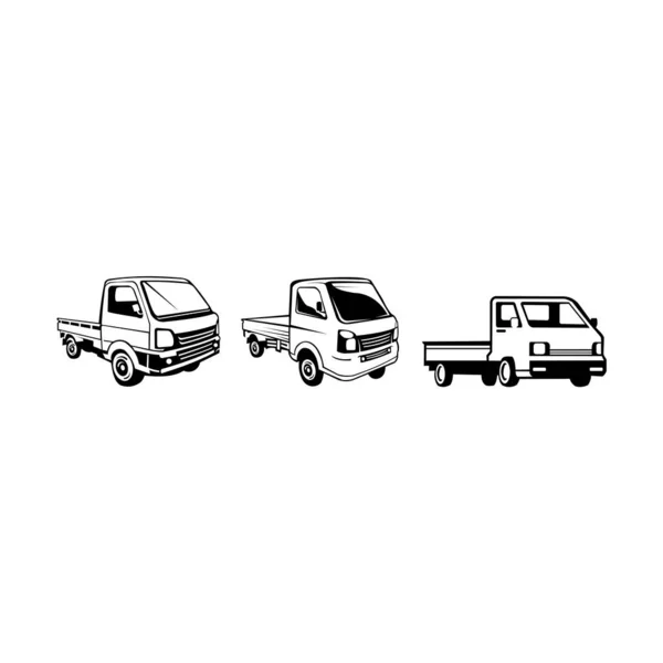 Pickup Truck Vector Pictogram Witte Achtergrond Pick Truck Pictogram Symbool — Stockvector