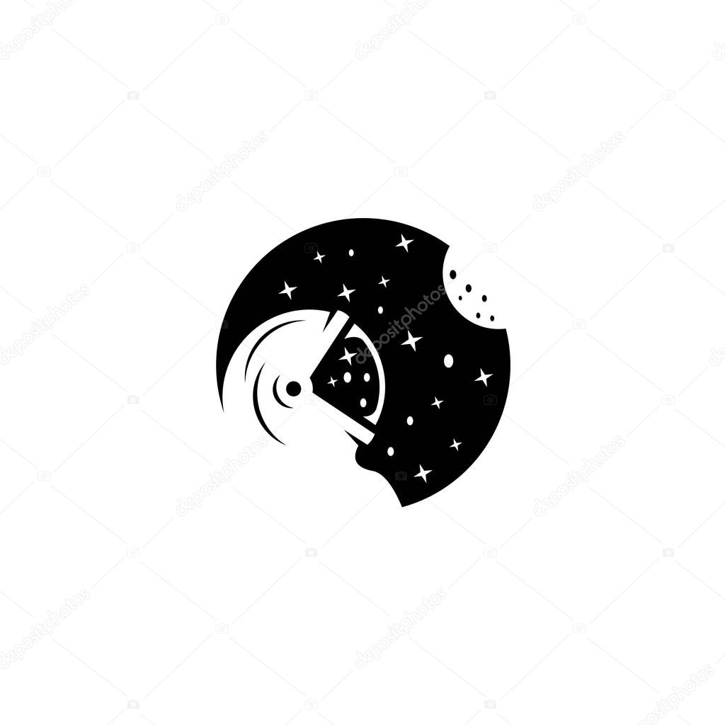 logo Astronauts Space Moon,astronaut logo.flat style,moon space vector modern design,Outer Space Logo Designs Template