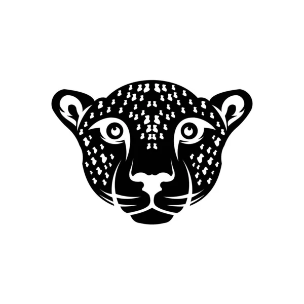 Cabeza Puma Jaguar Woodland Animal Cabeza Icono Puma Enojado — Vector de stock
