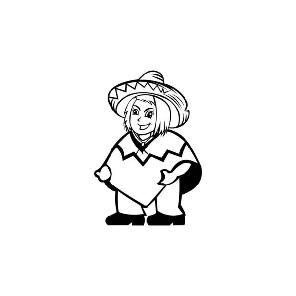 Ковбойские Женщины Вектор Карикатура Вектор Икона Изолированы Белом Фоне Ковбойские — стоковый вектор