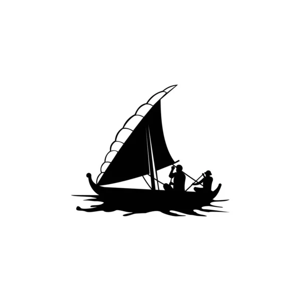 Segeln Kreuzfahrt Schiff Segelboot Logo Template Vektor Icon Illustration Design — Stockvektor