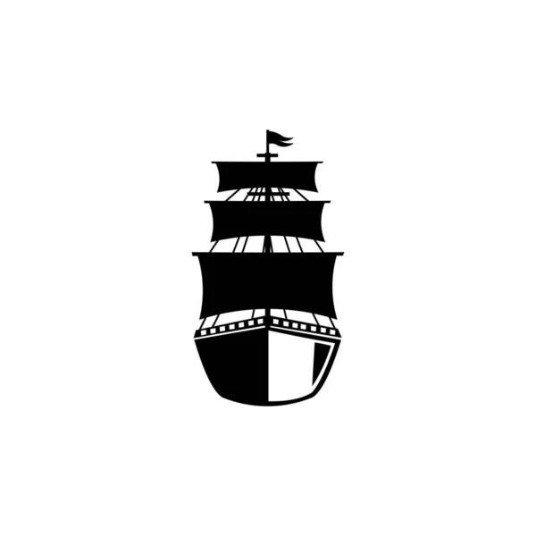 Vela Cruzeiro Navio Barco Vela Logo Template Vetor Ícone Ilustração —  Vetores de Stock