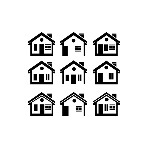 Ensemble Contours Home Icon Collection Home Vector Home Icon Flat — Image vectorielle