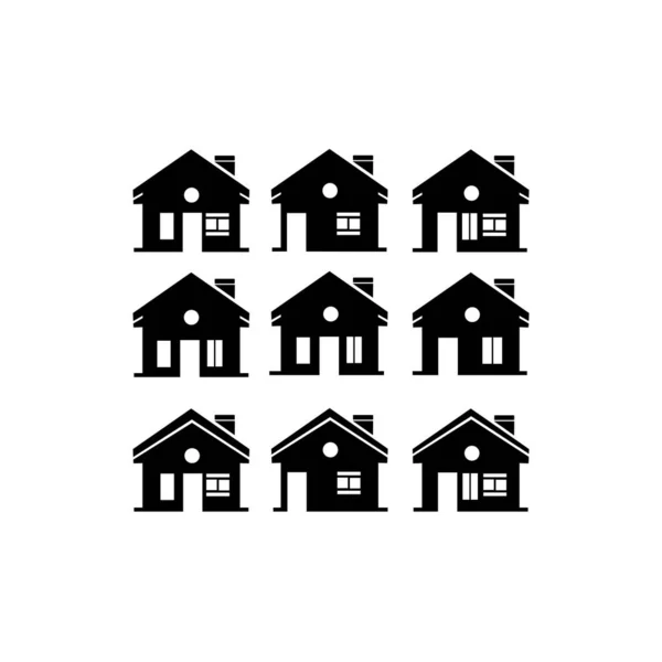 Ensemble Contours Home Icon Collection Home Vector Home Icon Flat — Image vectorielle