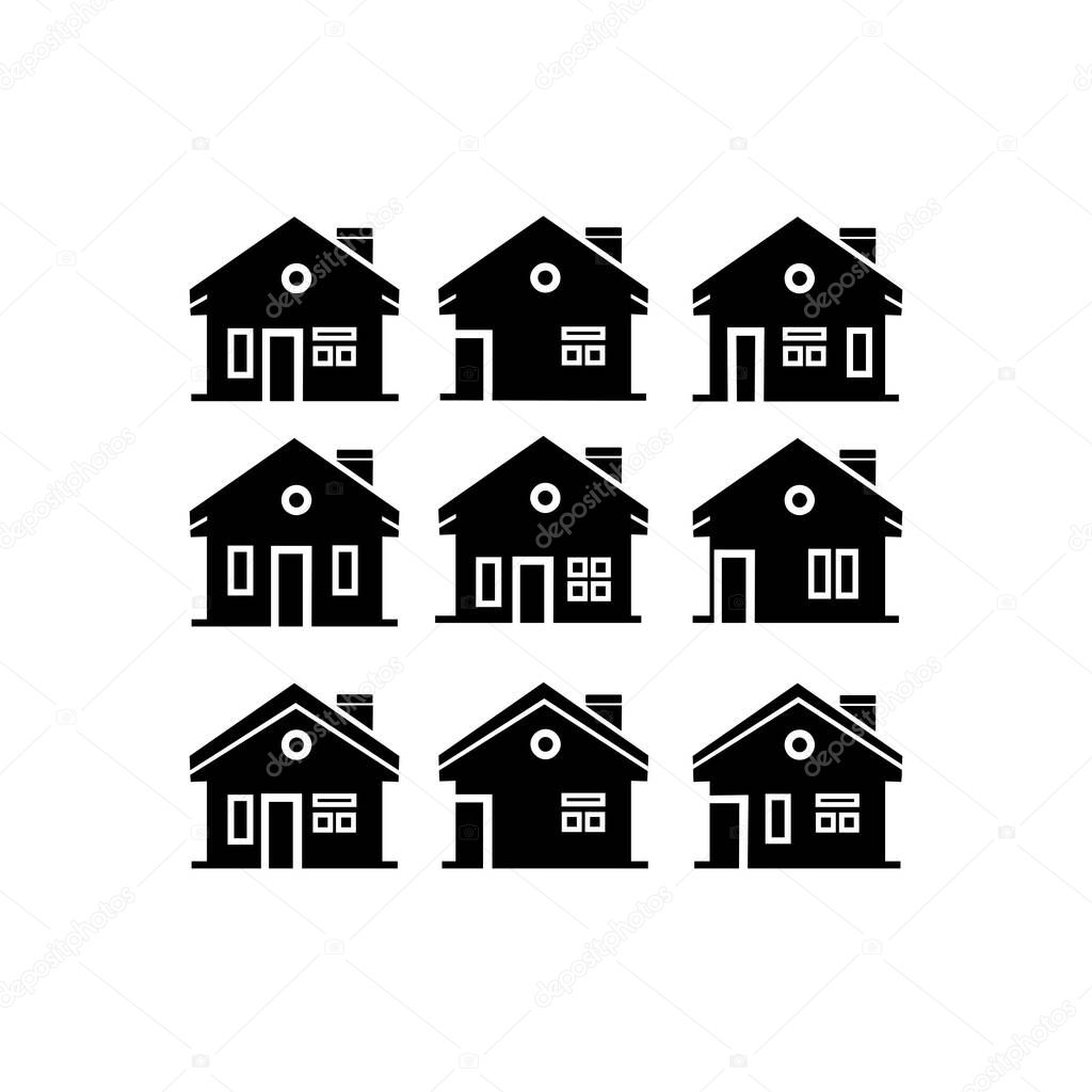 Set of outline Home Icon , Collection Home vector, Home Icon flat, Homepage Vector design house  icon, House logo icon vector