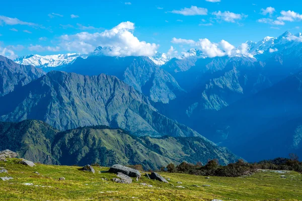 Foto Trek Himalayas Paisaje Del Himalaya Khaliya Top Munsiyari Uttarakhand —  Fotos de Stock