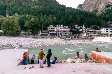 Gangotri, Uttrakhand, hindistan - 9 Ekim 2018 : Gangotri Temple Ghat - Uttrakhand