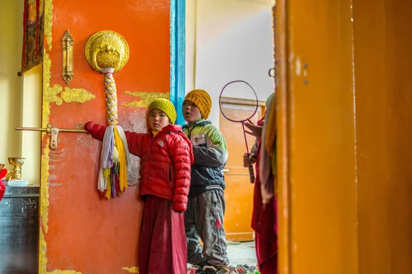 Spiti, Himachal Pradesh, Hindistan - 24 Mart 2019 : Gompa'da Kid lama