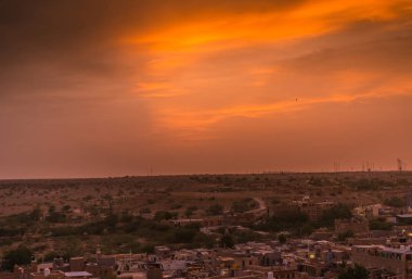 Rajasthan 'da Altın Şehir Jaisalmer' de gün batımı