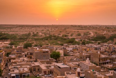 Rajasthan 'da Altın Şehir Jaisalmer' de gün batımı