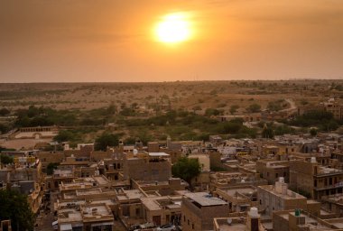 Rajasthan 'da Altın Şehir Jaisalmer' de gün batımı