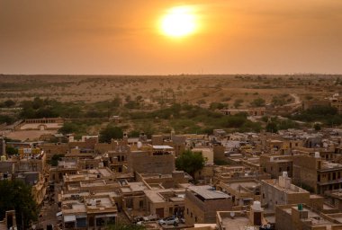 Rajasthan 'da Altın Şehir Jaisalmer' de gün batımı