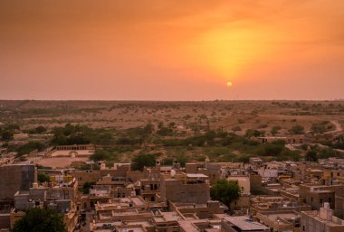 Rajasthan 'da Altın Şehir Jaisalmer' de gün batımı