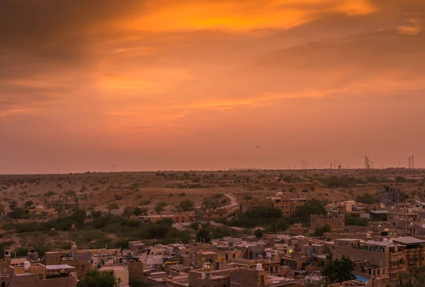 Tramonto a Golden City Jaisalmer in Rajasthan — Foto Stock