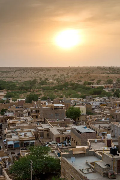 Auringonlasku Golden City Jaisalmer Rajasthan — kuvapankkivalokuva