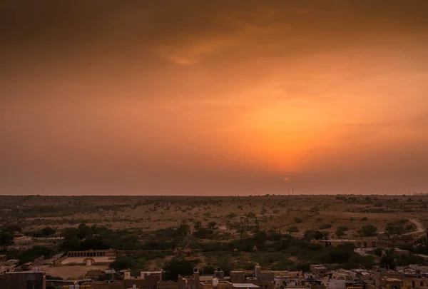 Sunset in Golden City Jaisalmer in Rajasthan — Stock Photo, Image