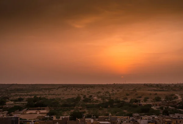 Naplemente Golden City Jaisalmer Rajasthan — Stock Fotó