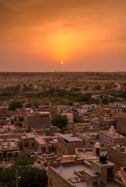 Ηλιοβασίλεμα στο Golden City Jaisalmer στο Rajasthan Royalty Free Φωτογραφίες Αρχείου