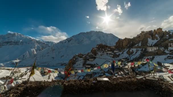 Solnedgång på vintern Spiti Timelapse — Stockvideo