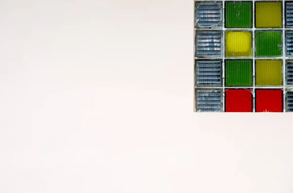 Retro Malldesign För Arkitektur Windows Vägg Staket Hall Textur Bakgrund — Stockfoto