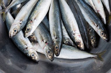 Güneydoğu Asya pazarında satış balık ile arka plan