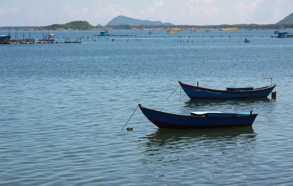 Beautiful Small Fishing Boats Fisher Man Sea Blue Sky Background — Stock Photo, Image