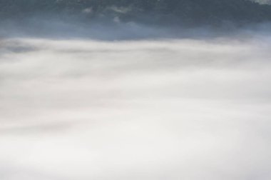 Yoğun sis ve magic sunrise adlı ışık arka plan. Kahve çiftlik ve güzel küçük evleri parlak güneş ışığı, en iyi resmi kullanım için baskı, reklam, Tasarım Dergisi ve daha fazlası