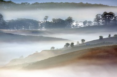En iyi panorama ve resim manzara güzel güneş ışığında Vadisi Sunrise adlı küçük bir köy hakkında