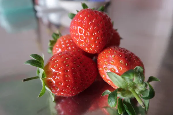 Ripe Strawberries Fruit Sweet Beautiful Photo Use Advertising Design Idea — Stock Photo, Image