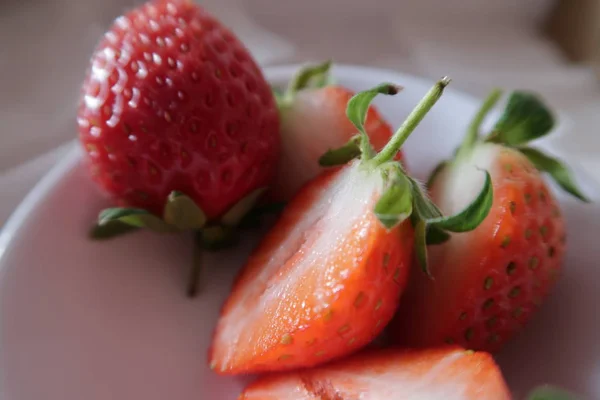 Ripe Strawberries Fruit Sweet Beautiful Photo Use Advertising Design Idea — Stock Photo, Image